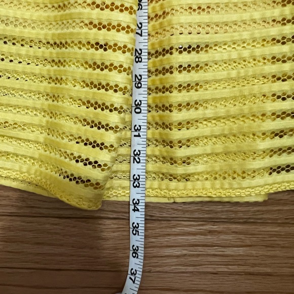 NYC Eva Mendes strapless summer dress Yellow with floral pattern. Size 8 - Picture 8 of 9